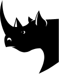 rhino shield logo with rhino isolated
